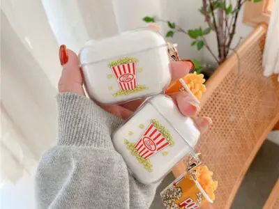 Creative Popcorn Silicone Earphone Case Clamshell Style for AirPods 1/2 & Pro