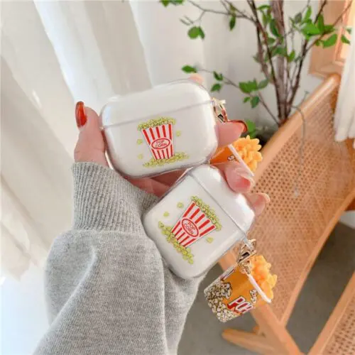 Creative Popcorn Silicone Earphone Case Clamshell Style for AirPods 1/2 & Pro