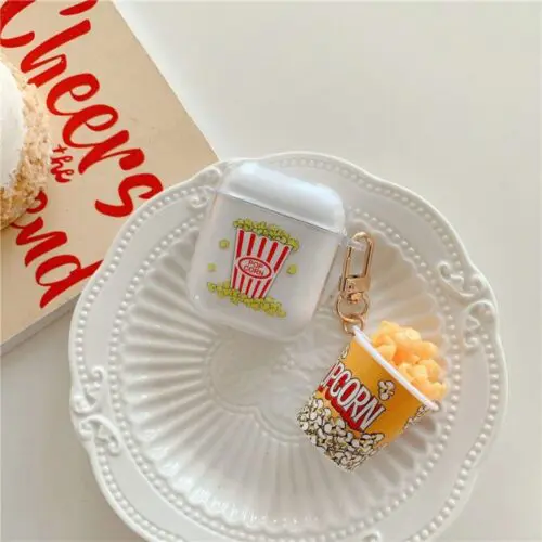 Creative Popcorn Silicone Earphone Case Clamshell Style for AirPods 1/2 & Pro