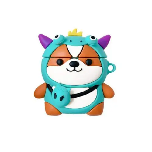 Dog with Dragon Costume Earphone Case – Protective Silicone Cover for AirPods 1/2 & Pro