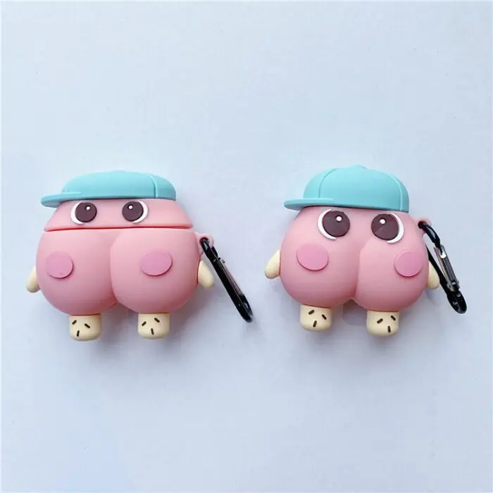 Funny Cartoon Butt Silicone Earphone Protective Cover Compatible with AirPods