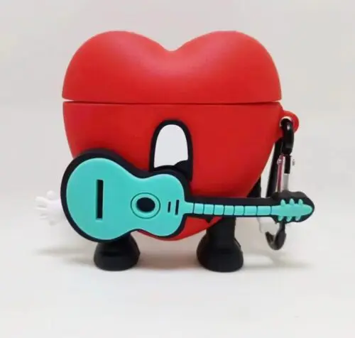 Bad B Silicone Heart Earphone Case – Soft Protective Cover for AirPods