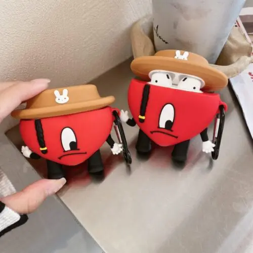 Bad B Silicone Heart Earphone Case – Soft Protective Cover for AirPods