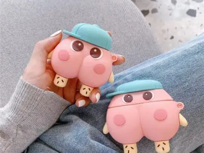 Funny Cartoon Butt Silicone Earphone Protective Cover Compatible with AirPods