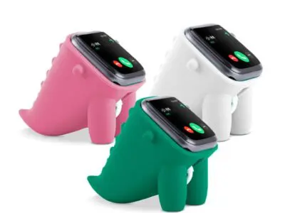 Little Dino Watch Stand Stylish Wireless Charging Dock in White, Pink, Green