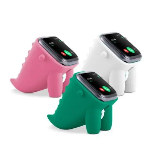 Little Dino Watch Stand Stylish Wireless Charging Dock in White, Pink, Green