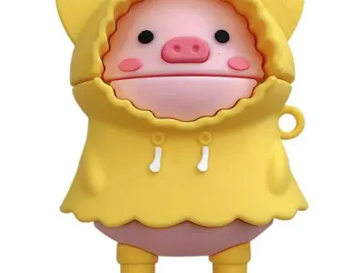 Pig with Raincoat Silicone Earphone Case Cute Protective Cover for AirPods