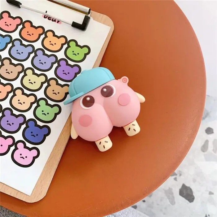 Funny Cartoon Butt Silicone Earphone Protective Cover Compatible with AirPods