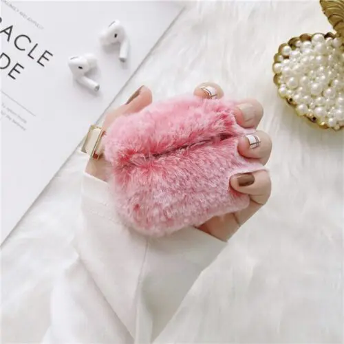 Fluff Silicone Earphone Sleeve Plush Back Cover for AirPods 1/2, Pro, Pro2, and Gen 3