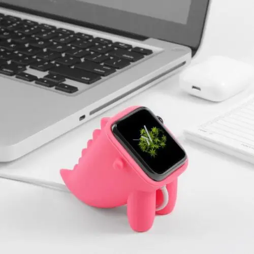 Little Dino Watch Stand Stylish Wireless Charging Dock in White, Pink, Green