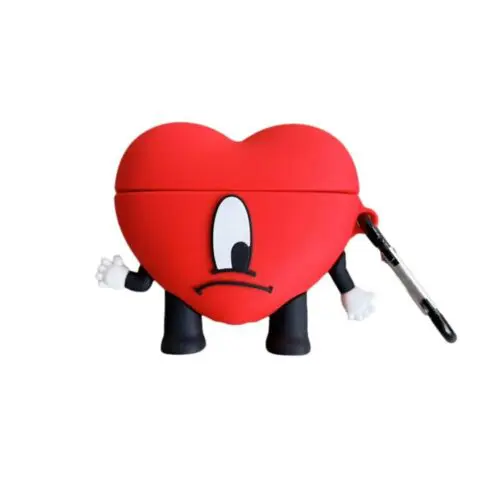 Bad B Silicone Heart Earphone Case – Soft Protective Cover for AirPods
