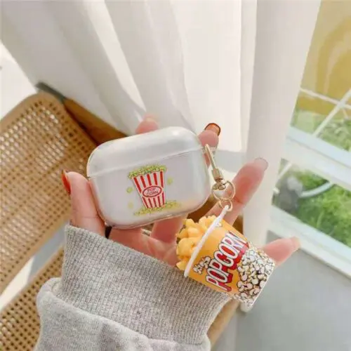 Creative Popcorn Silicone Earphone Case Clamshell Style for AirPods 1/2 & Pro