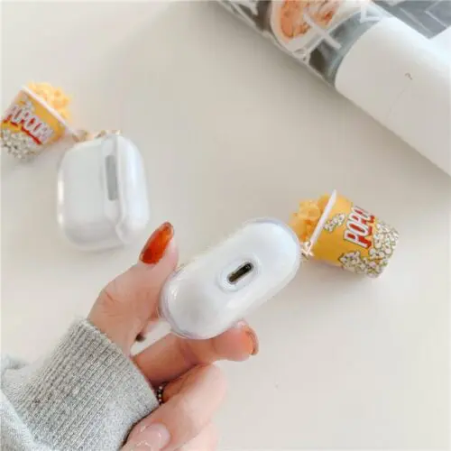 Creative Popcorn Silicone Earphone Case Clamshell Style for AirPods 1/2 & Pro