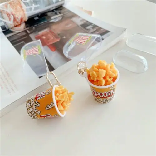 Creative Popcorn Silicone Earphone Case Clamshell Style for AirPods 1/2 & Pro