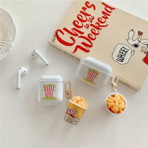 Creative Popcorn Silicone Earphone Case Clamshell Style for AirPods 1/2 & Pro