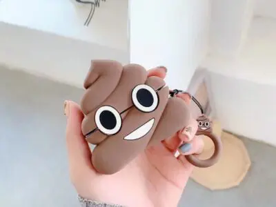 Silicone Poop Emoji Wireless Earphone Protective Case Suitable for Generation 1 & 2