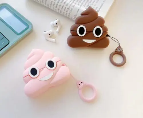 Silicone Poop Emoji Wireless Earphone Protective Case Suitable for Generation 1 & 2