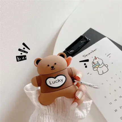 Cartoon Bear Earphone Case Protector Suitable for Generation 1,2 & 3