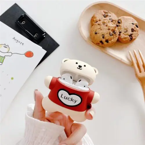 Cartoon Bear Earphone Case Protector Suitable for Generation 1,2 & 3
