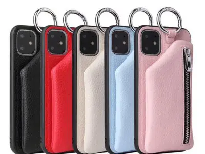 Practical PU Leather Phone Protective Case with Neck Lanyard and Wallet