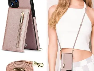 Dual Use Phone Protective Case with Attached Wallet and Crossbody Strap