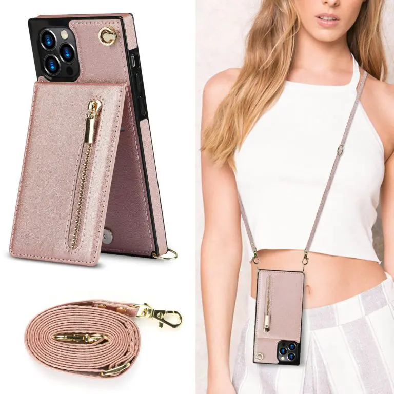 Dual Use Phone Protective Case with Attached Wallet and Crossbody Strap