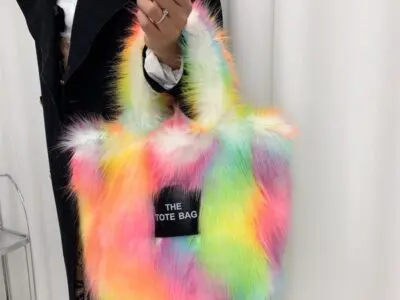 Luxury Fluff Designer Tote Bag – Furry Leather Purse for Women