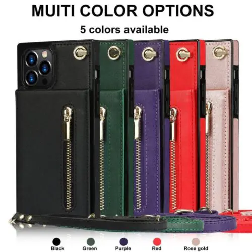 Dual Use Phone Protective Case with Attached Wallet and Crossbody Strap