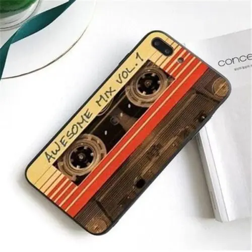 Tape Phone Case – TPU Back Cover, Cartoon Style, Yellow and Gray Edge Options