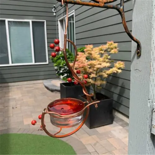 Cranberry Hummingbird Feeder – Handcrafted Vine and Berry Design for Outdoor Use