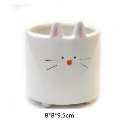 Cute Gardening Ceramic Flower Pot – Perfect for Succulents, Cacti, and Air Plants