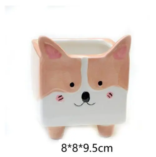 Cute Gardening Ceramic Flower Pot – Perfect for Succulents, Cacti, and Air Plants