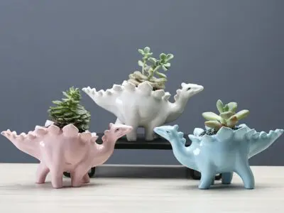 Dinosaur Succulent Flower Pot – Handmade Ceramic Desktop Planter