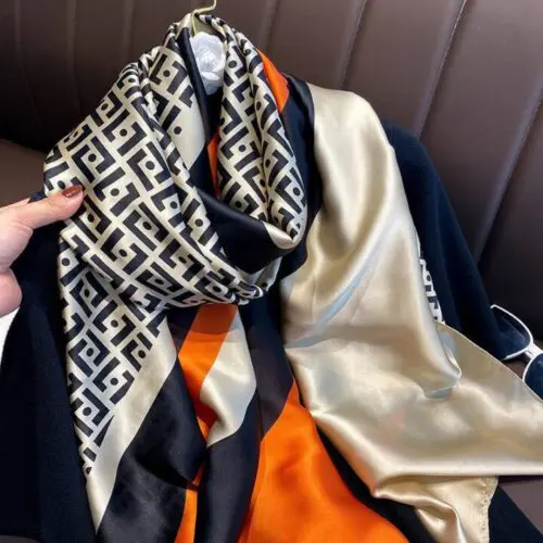 Luxury Brand Large Silk Scarf Women Fashion Print Shawls And Wrap Bufanda Foulard Female Beach Scarves Thin Soft Stoles Bandana