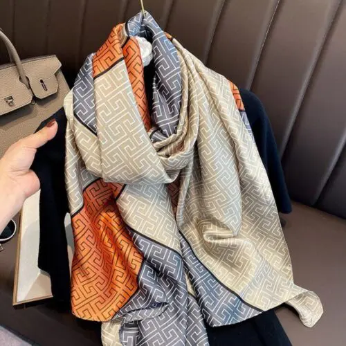 Luxury Brand Large Silk Scarf Women Fashion Print Shawls And Wrap Bufanda Foulard Female Beach Scarves Thin Soft Stoles Bandana