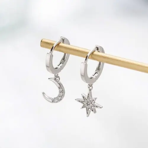 Star and Moon Whimsical Earrings: Celestial Harmony Earrings for Women