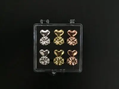 Earlobe Back Support for Earrings - Heartfelt Support Aid-Level Heart Stud Earrings with Buckle Fasteners