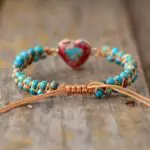 Peach Heart Love: Red Emperor Stone Braided Bracelet