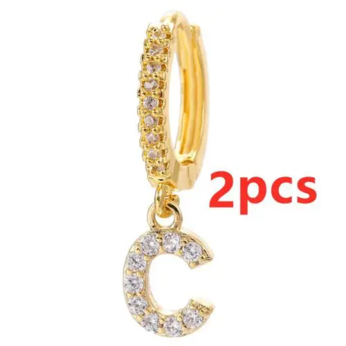 Alphabet Initial Letter Earrings: Personalized Gold-Plated Adornments for Women