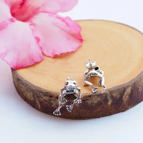 Retro Small Frog Stud-Earrings: Playful Froggy Delights for Women and Girls