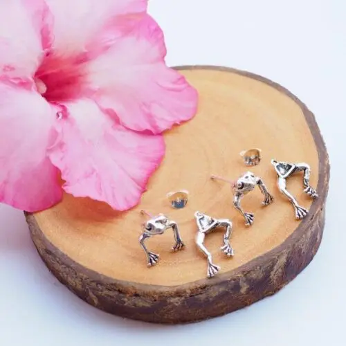 Retro Small Frog Stud-Earrings: Playful Froggy Delights for Women and Girls