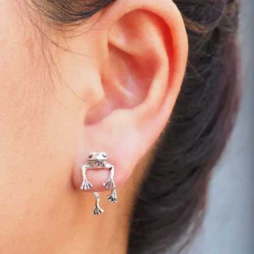 Retro Small Frog Stud-Earrings: Playful Froggy Delights for Women and Girls