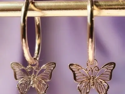 Butterfly Golden Hoops Earrings: Exquisite Butterfly Earrings for Women