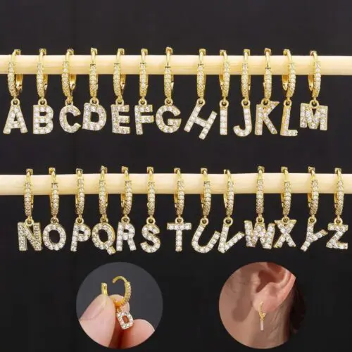 Alphabet Initial Letter Earrings: Personalized Gold-Plated Adornments for Women