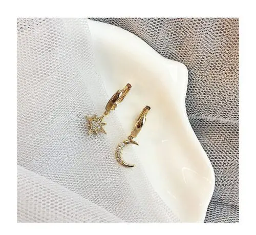 Star and Moon Whimsical Earrings: Celestial Harmony Earrings for Women