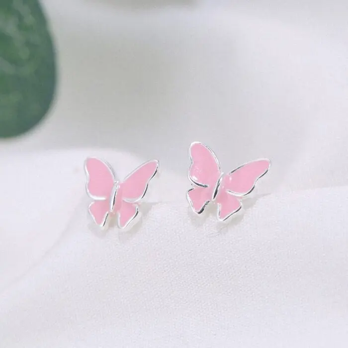 Whimsical Butterfly Dreams, Sterling Silver Literary Stud Earrings