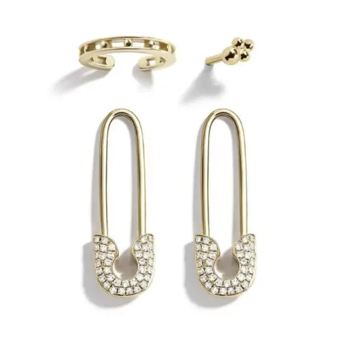 Unique Pin Rhinestone Earrings: Sparkling Alloy Rhinestone Stud Earrings