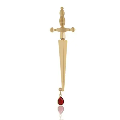 New Punk Sword Earrings - Urban Chic Red Water Drop Cross Hip Hop Earrings