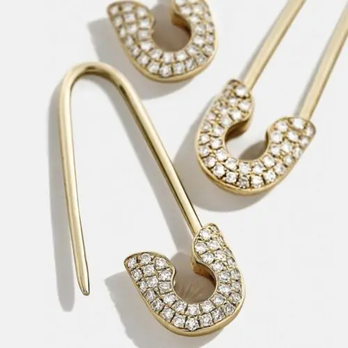 Unique Pin Rhinestone Earrings: Sparkling Alloy Rhinestone Stud Earrings