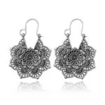 Bohemian Blossom Vintage Openwork Floral Earrings with Ethnic Flair